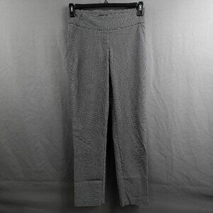 Hilary Radley Womens Dress Pants Small Black Check Stretch Minimalist Capsule